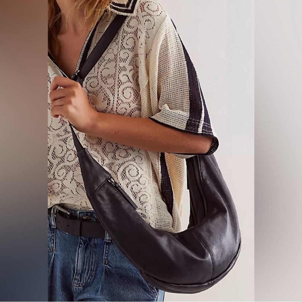 SOLD Free People Black Idle Hands Crossbody Sling Bag